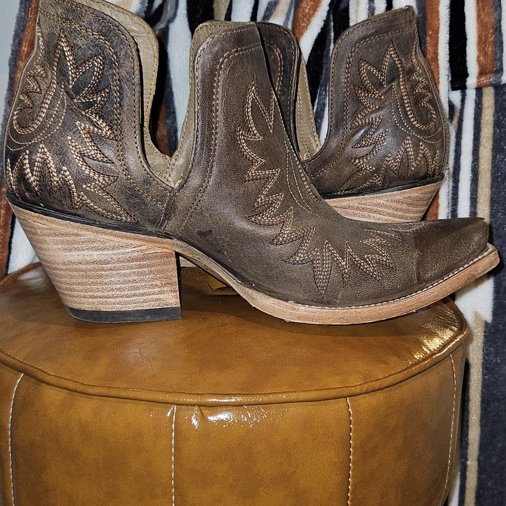 Ariat Brown Ankle Booties with Western Flair